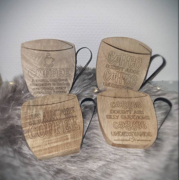 Koffiemok onderzetter set