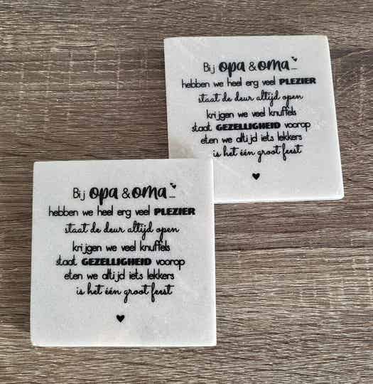 Marmeren onderzetters - Opa & oma