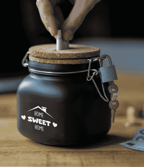 Spaarpot zwart - Home sweet home