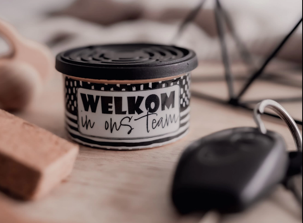 Autoparfum geurblikje - Welkom in ons team