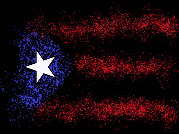 2" x 3" Stcker PR Flag