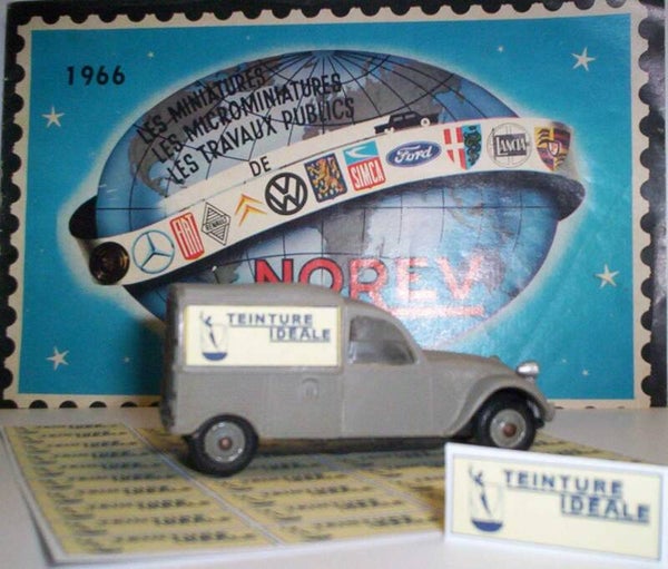 Norev paire Pub Teinture idéale adhésive pour Citroen 2cv Fourgonnette Norev