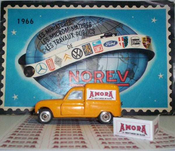 Norev paire Pub Amora adhésive pour Renault 4 l Fourgonnette Norev