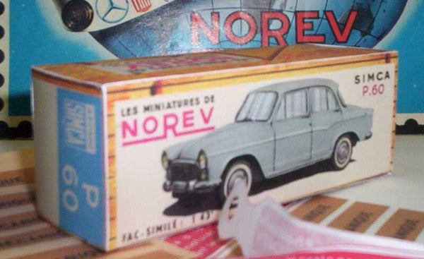Reproduction boites Norev ancienne 1er série Simca Aronde P60