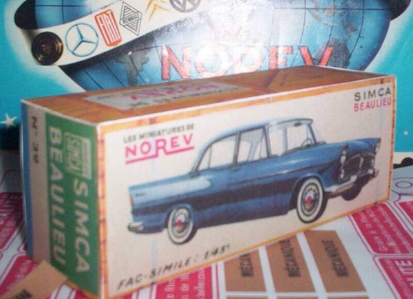 Reproduction boites Norev ancienne 1er série Simca Baulieu