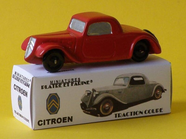 Plâtre & Farine Citroen traction coupé rouge surmoulage JRD fin de stock