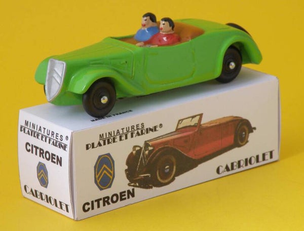 Plâtre & Farine Citroen traction cabriolet verte surmoulage JRD fin de stock