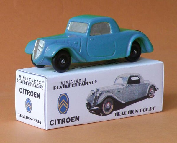 Plâtre & Farine Citroen traction coupé bleue clair  surmoulage JRD fin de stock