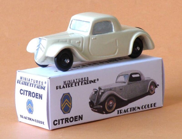 Plâtre & Farine Citroen traction coupé blanche  surmoulage JRD fin de stock