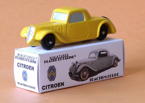 Plâtre & Farine Citroen traction coupé jaune surmoulage JRD fin de stock