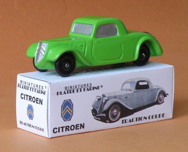 Plâtre & Farine Citroen traction coupé vert surmoulage JRD fin de stock