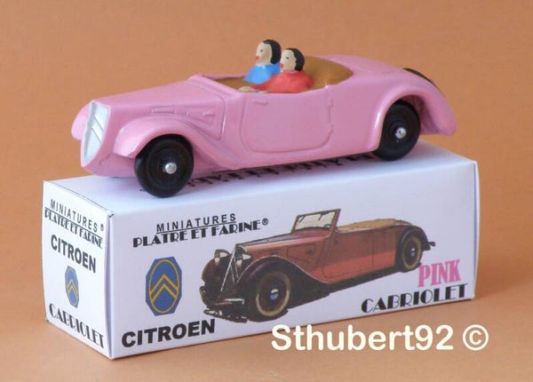 Plâtre & Farine Citroen traction cabriolet rose surmoulage JRD fin de stock