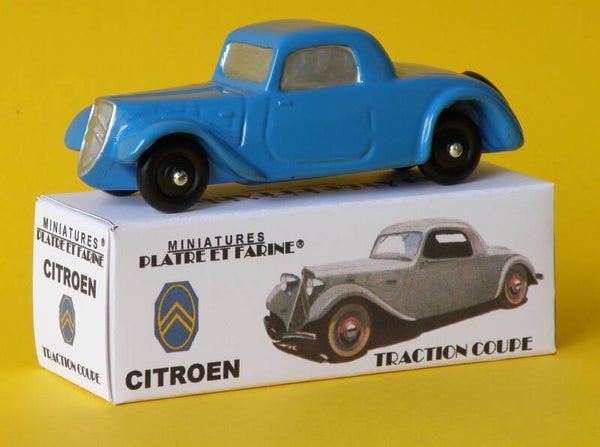 Plâtre & Farine Citroen traction coupé bleue ciel surmoulage JRD fin de stock