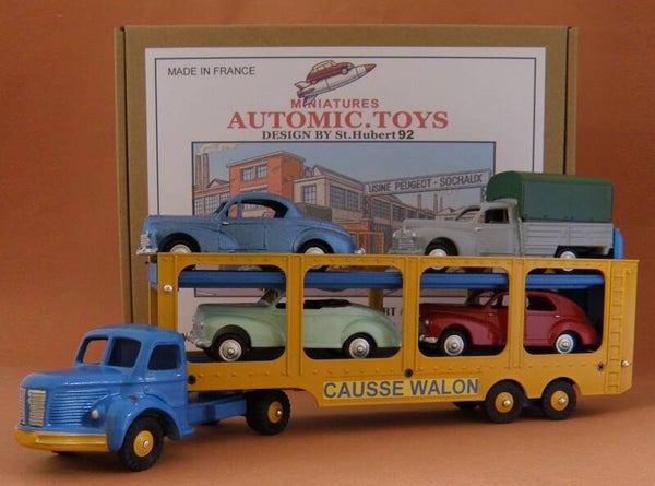 Coffret AutomicToys camion Bertliet Porte auto Peugeot 203 style Dinky Cij JRD