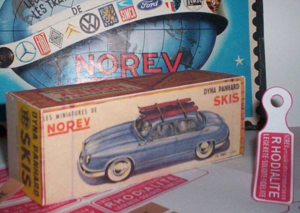 Reproduction boites Norev ancienne 1er série Panhard Dyna Z boite skis