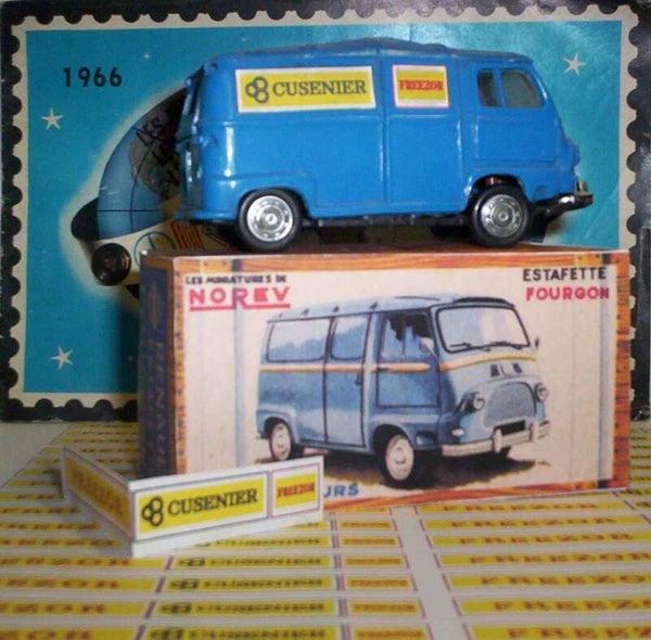 Norev paire Pub Cusenier Freezor adhésive pour Renault Estafette Fourgonnette Norev