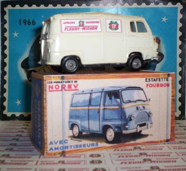 Norev paire Pub Fleury Michon adhésive pour Renault Estafette Fourgonnette Norev