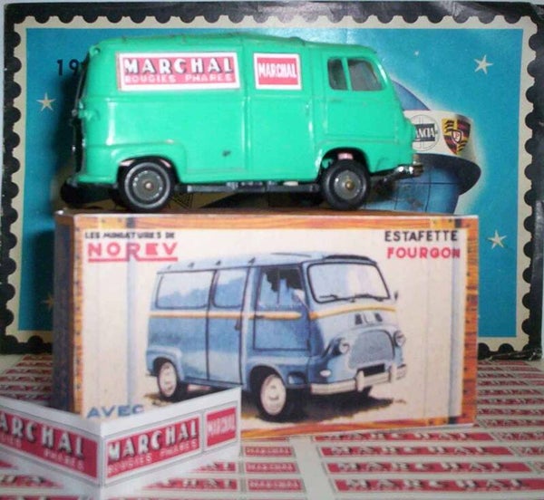 Norev paire Pub Marchal type 2 adhésive pour Renault Estafette Fourgonnette Norev