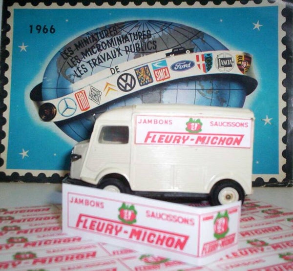 Norev paire Pub Fleury Michon adhésive pour Citroen type H hy  Fourgonnette Norev