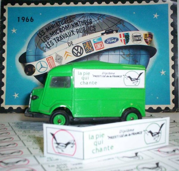 Norev paire Pub La pie qui chante adhésive pour Citroen type H hy  Fourgonnette Norev