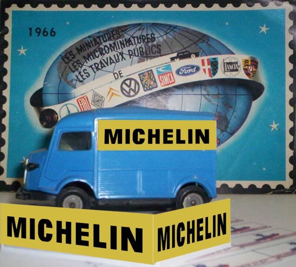 Norev paire Pub Michelin adhésive pour Citroen type H hy  Fourgonnette Norev