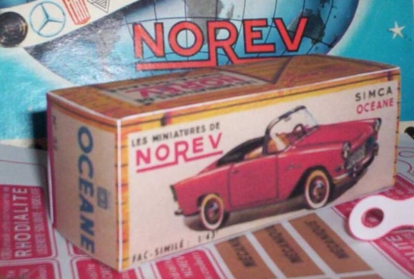Reproduction boites Norev ancienne 1er série Simca Océane 1/43