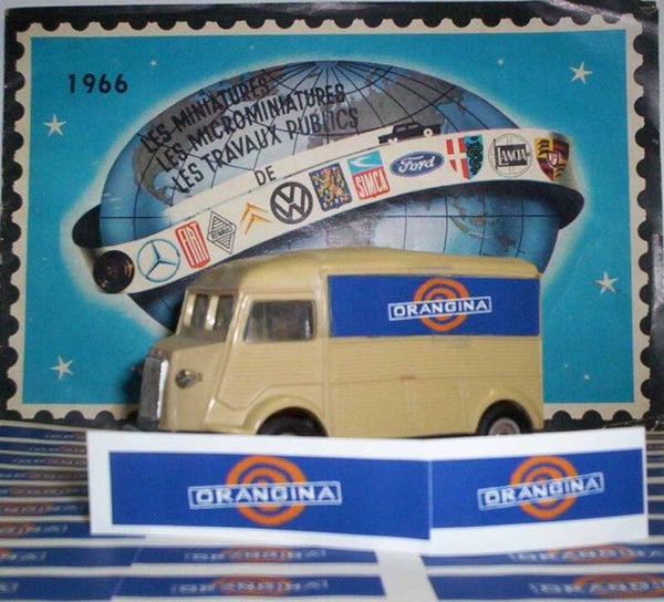 Norev paire Pub Orangina adhésive pour Citroen type H hy  Fourgonnette Norev
