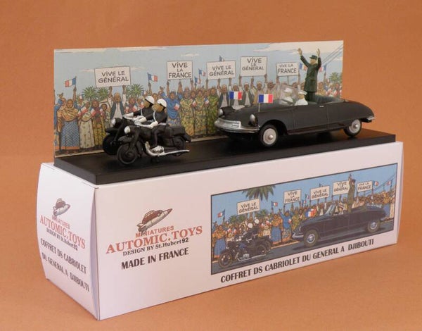 Coffret AutomicToys Citroen ds cabriolet du général en visite a Djibouti