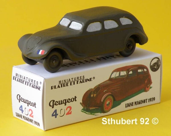 Plâtre & Farine Peugeot 402 Berline kaki armée Française surmoulage JRD fin de stock