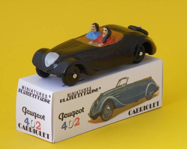 Plâtre & Farine Peugeot 402 cabriolet noire surmoulage JRD fin de stock