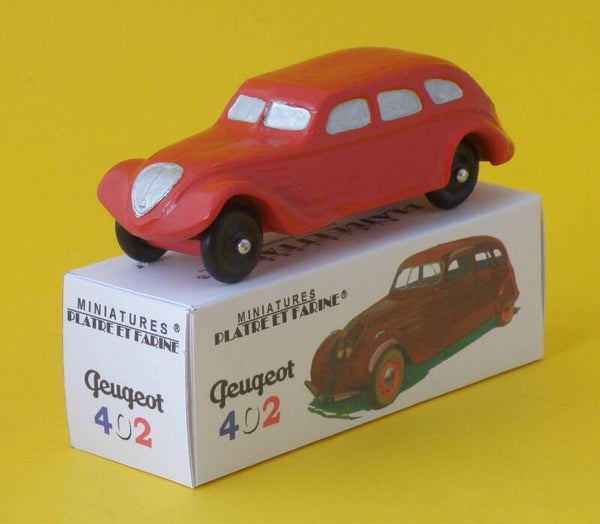 Plâtre & Farine Peugeot 402 Berline rouge surmoulage JRD fin de stock