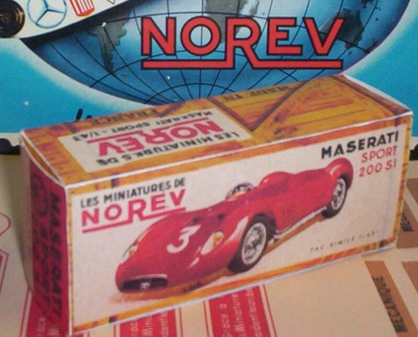 Reproduction boites Norev ancienne 1er série Maserati 200 SI 1/43