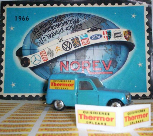 Norev paire Pub Thermor adhésive pour Renault 4 l Fourgonnette Norev