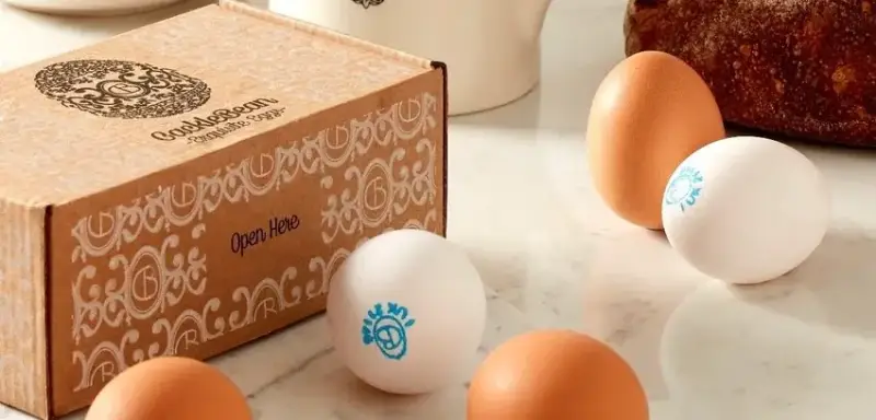 Cacklebean eggs. Supplied by Flossies Fine Foods Delivery Foodservice.