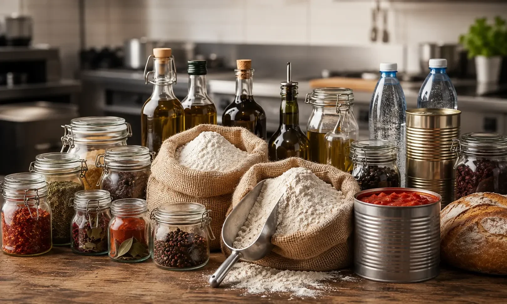 Flossies Fine Foods wholesale pantry and dry goods supplier for Central London cafes, restaurants and bakeries, including oils, tinned tomatoes, spices and flour.