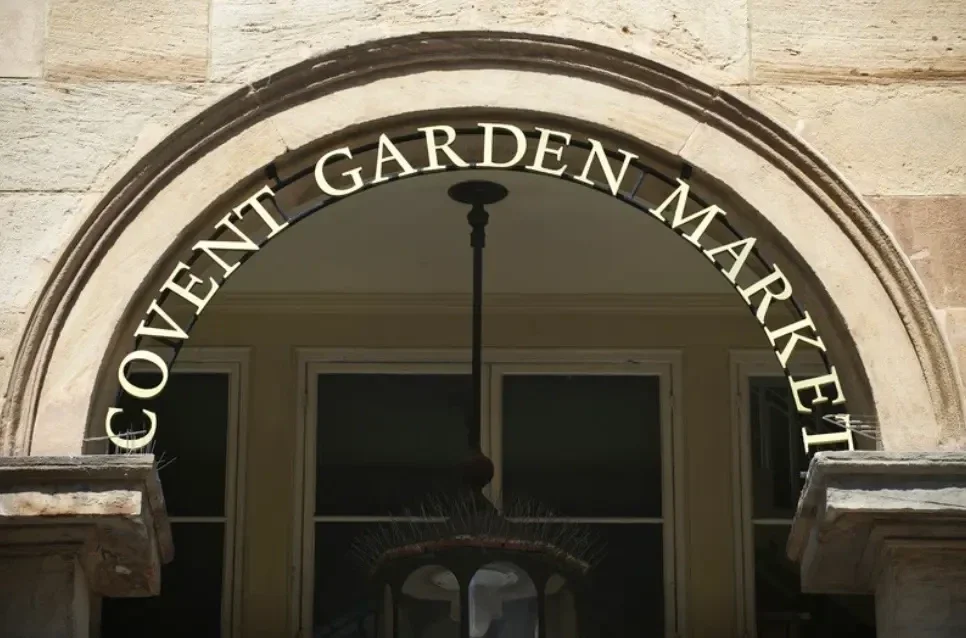 Covent Garden Market entrance, representing Flossies Fine Foods' trusted food and dairy delivery service for cafes and restaurants across Central London and the West End.