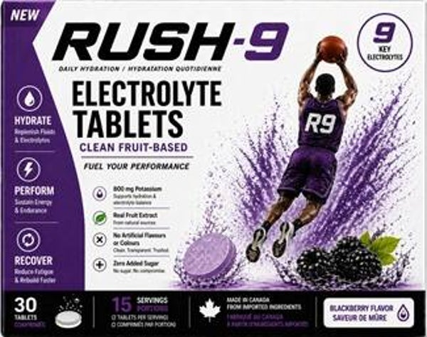 RUSH-9  A CLEAN HYDRATION ELECTEOLYTE  DRINK TABLET