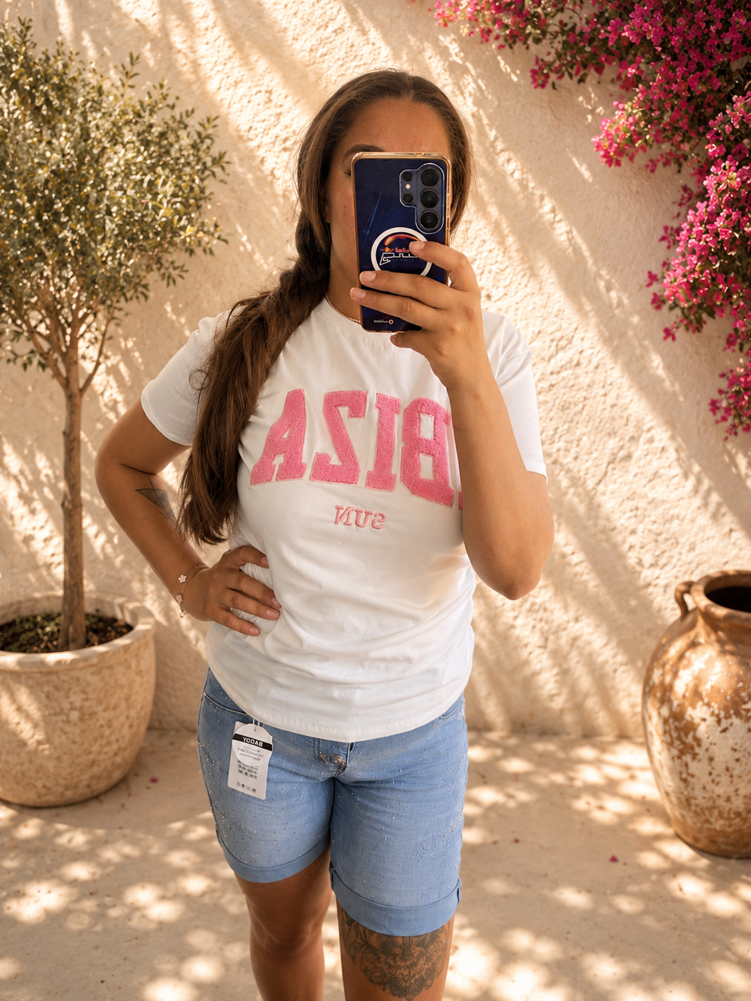 Ibiza Shirt Roze/Blauw