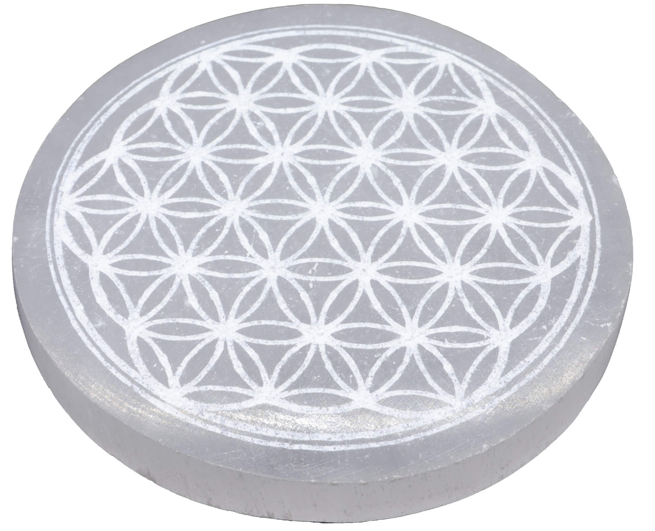 Plaque en sélénite fleur de vie