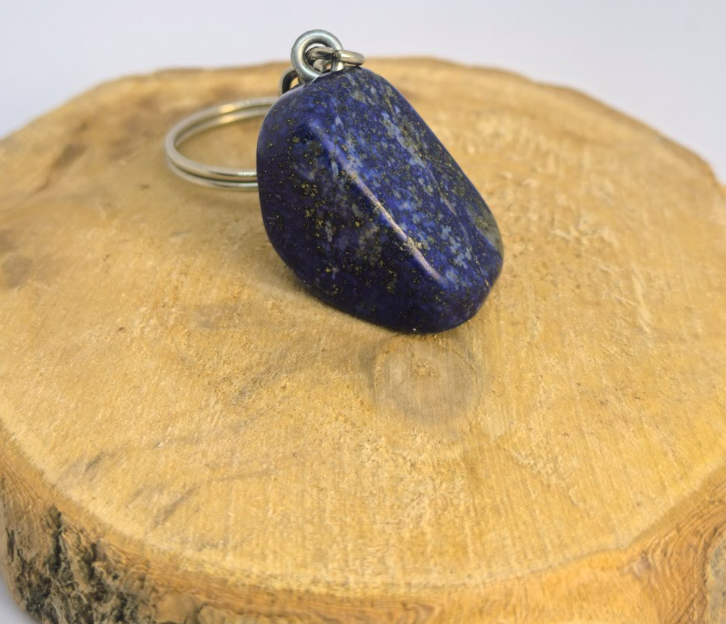 Porte-clés en Lapis-Lazuli roulée