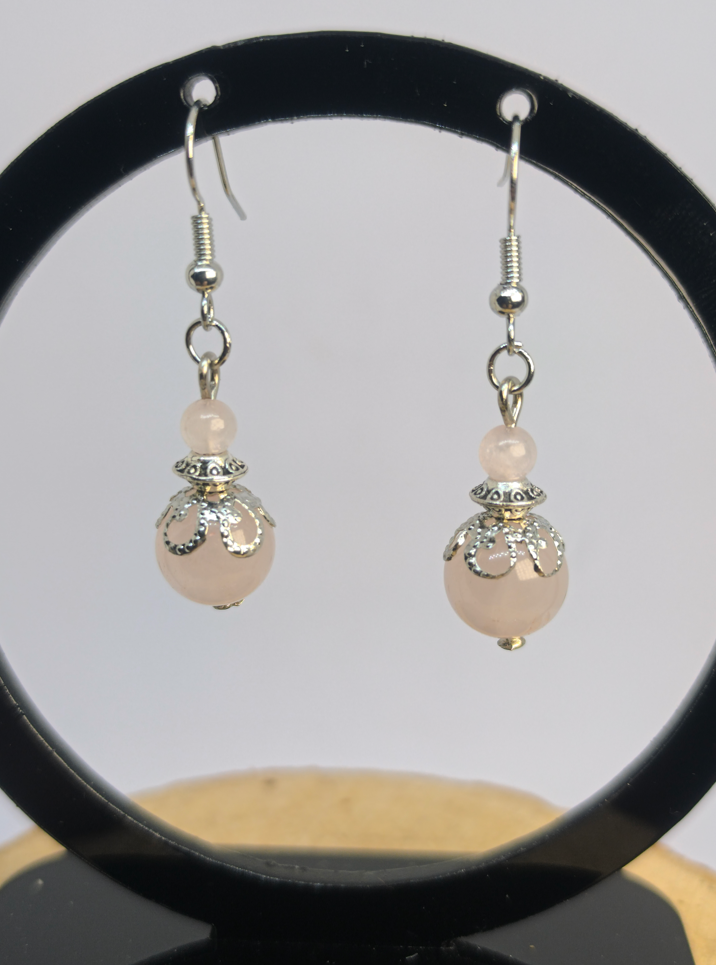 Boucles d’oreilles en Quartz Rose