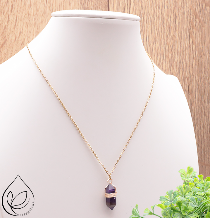 Collier BOHO doré Améthyste