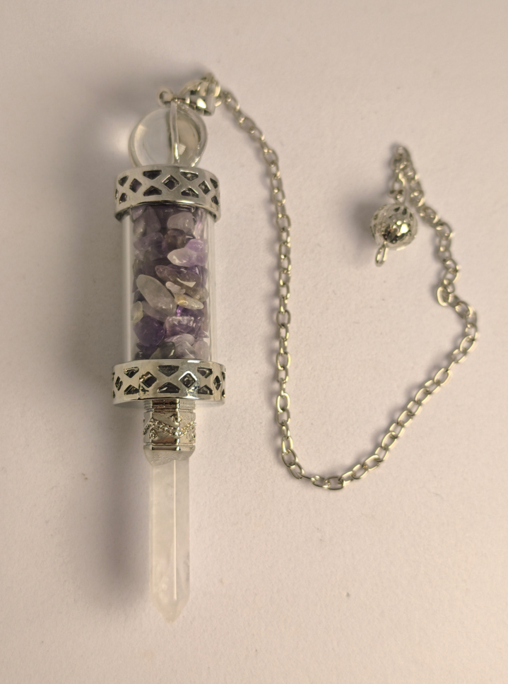 Pendule Améthyste et Cristal de Roche