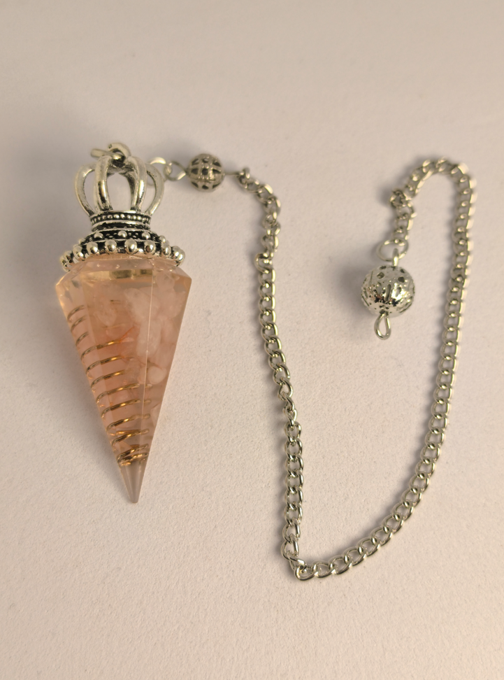 Pendule en Résine et Quartz Rose