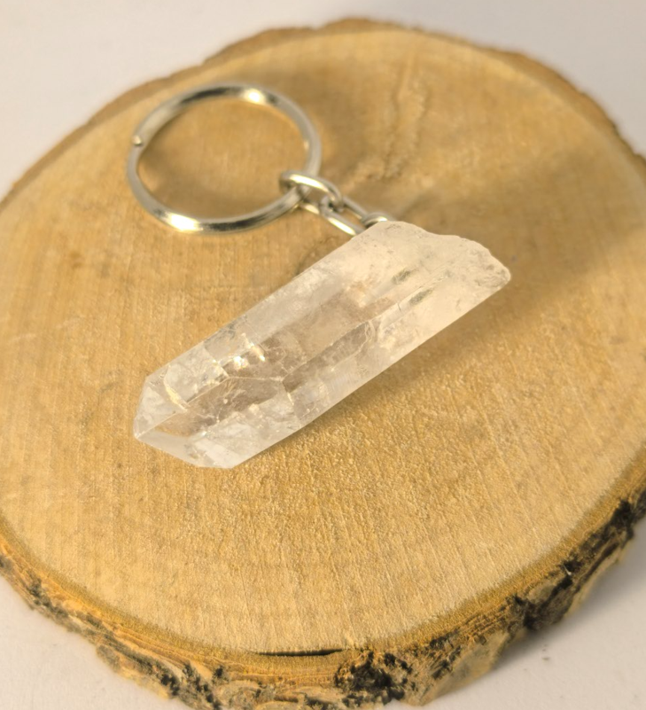 Porte-Clés Cristal de Roche Brut