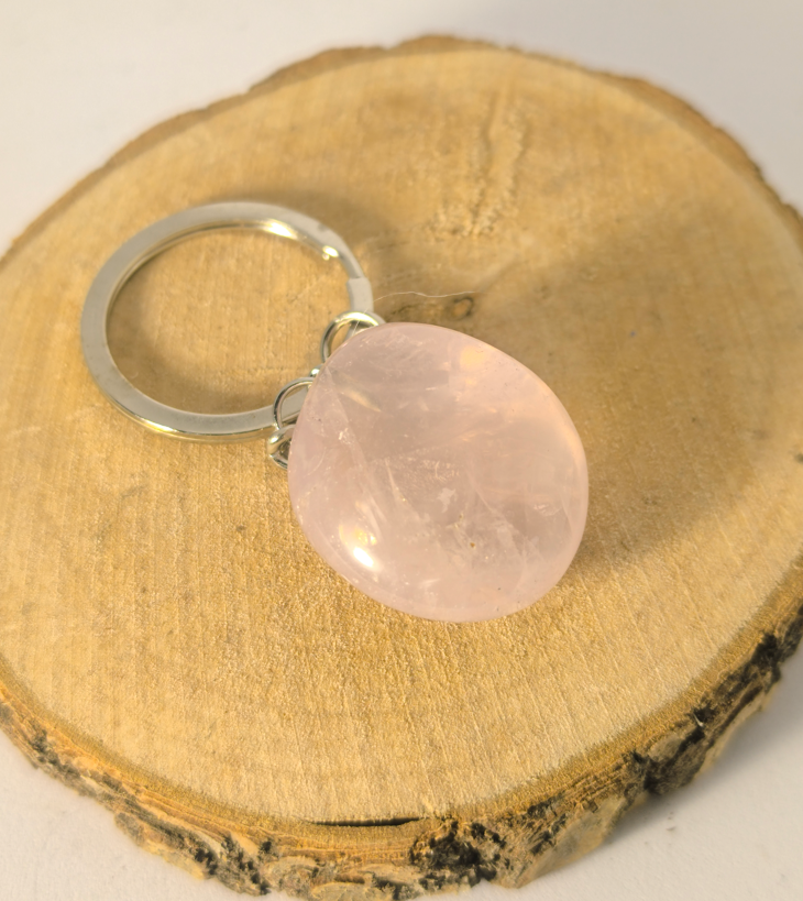 Porte-Clés Quartz Rose Roulé