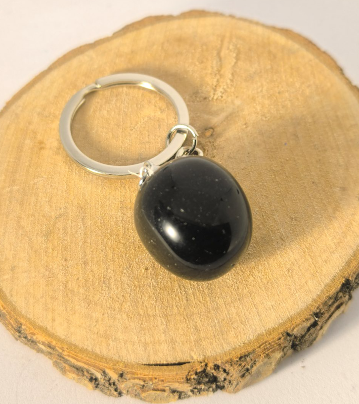 Porte-Clés Obsidienne Noire Roulée