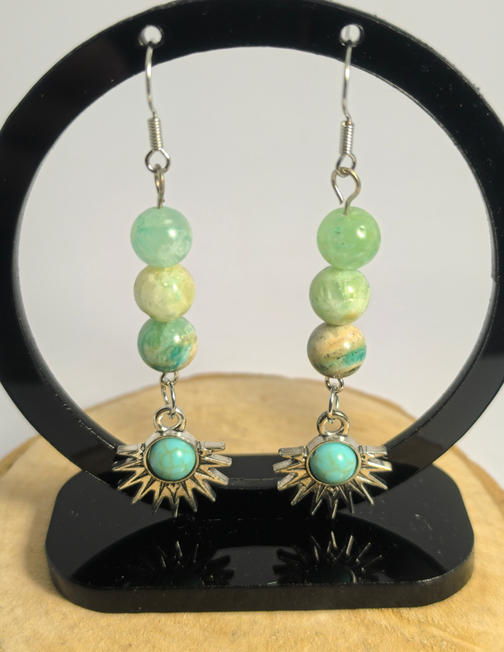 Boucles d'oreilles  Chrysoprase