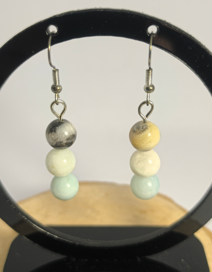 Boucles d'oreilles  Amazonite Multicolore