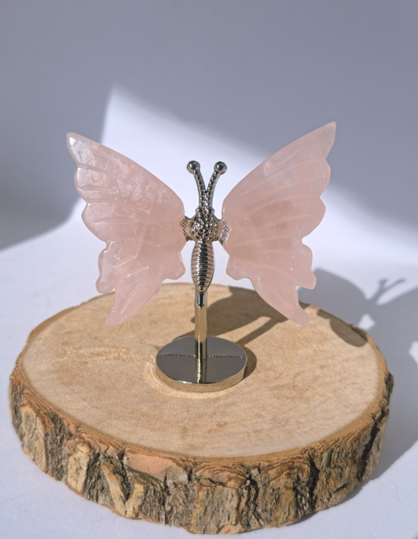 Papillon en Quartz Rose